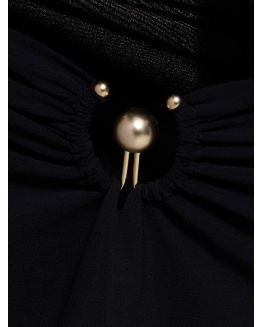 Christopher Esber Black Pierced Orbit Cutout Jersey Mini Dress