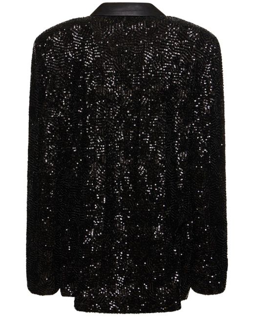 ROTATE BIRGER CHRISTENSEN Black Oversize-Blazer mit Pailletten