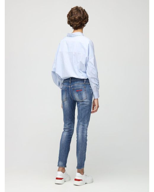 Femme Vêtements Jeans Jeans évasés Jean Court En Coton DSquared² en coloris Bleu 