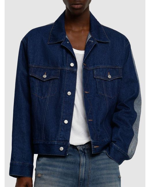 メンズ MM6 by Maison Martin Margiela ネイビー Sports デニムジャケット Blue