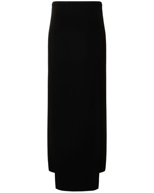 Courreges Black Heritage Tech Crepe Maxi Skirt