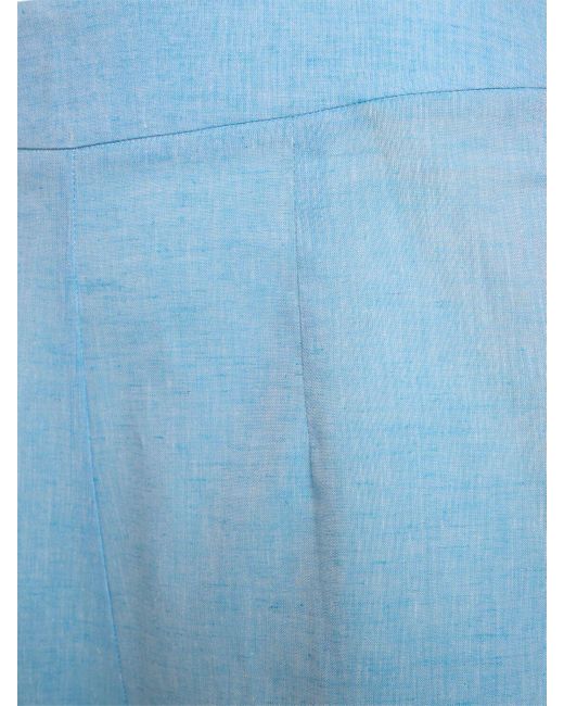 Shorts vita alta in lino di Ermanno Scervino in Blue
