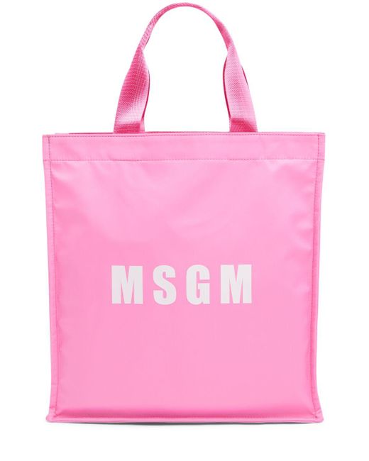 MSGM Pink Shopper Aus Nylon