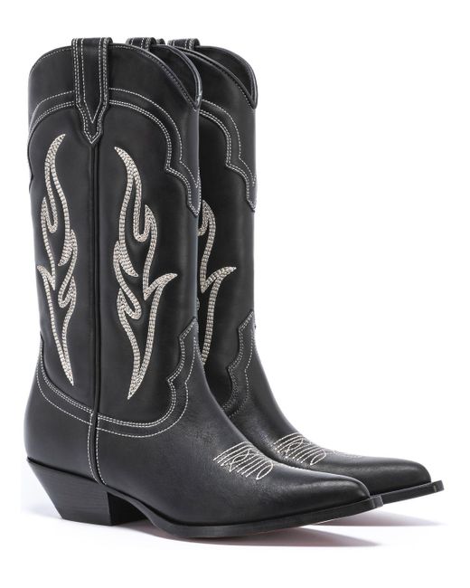 Sonora Boots Black 35mm Santa Fe Leather Tall Boots