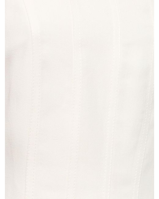 Brunello Cucinelli White Fluid Twill Sleeveless Midi Dress