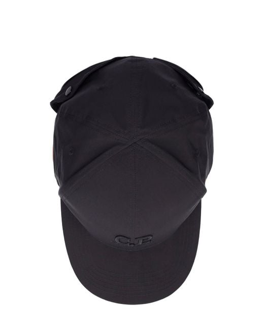 C P Company Black Chrome-r goggle Cap for men