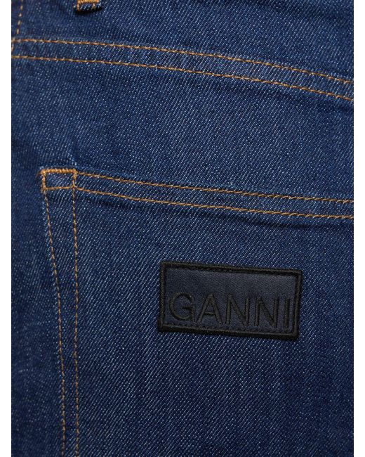 Ganni Blue Rinsed Denim Maxi Skirt