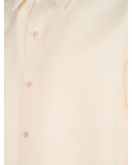Saint Laurent Oversized Hemd Aus Wollmischung in White für Herren