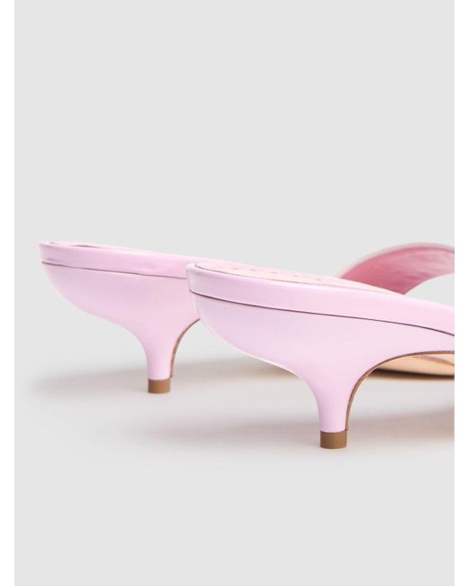 Manolo Blahnik Helamu パテントレザーミュール 50mm Pink