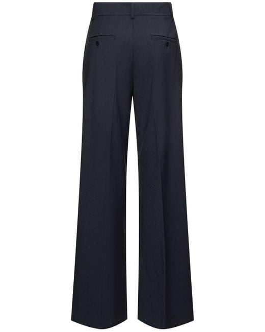 Weekend by Maxmara Visivo ストレッチウールワイドパンツ Blue