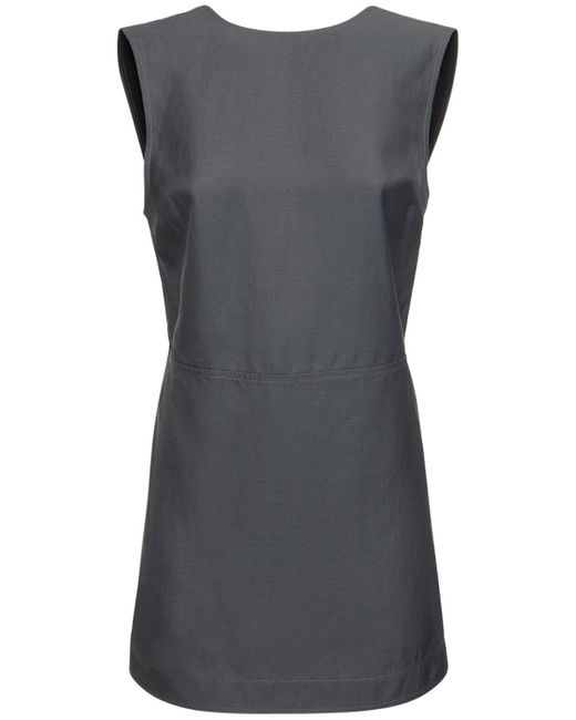 Loulou Studio Gray Hoya Sleeveless Viscose Blend Mini Dress