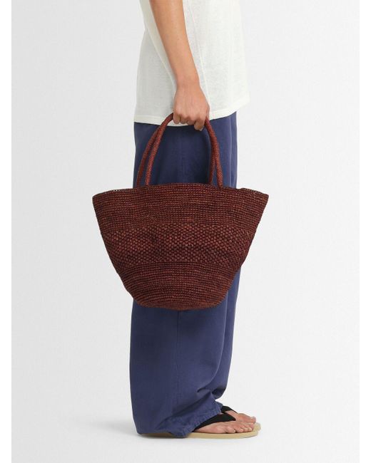 The Row Emilieラフィアトートバッグ レッド | Lyst