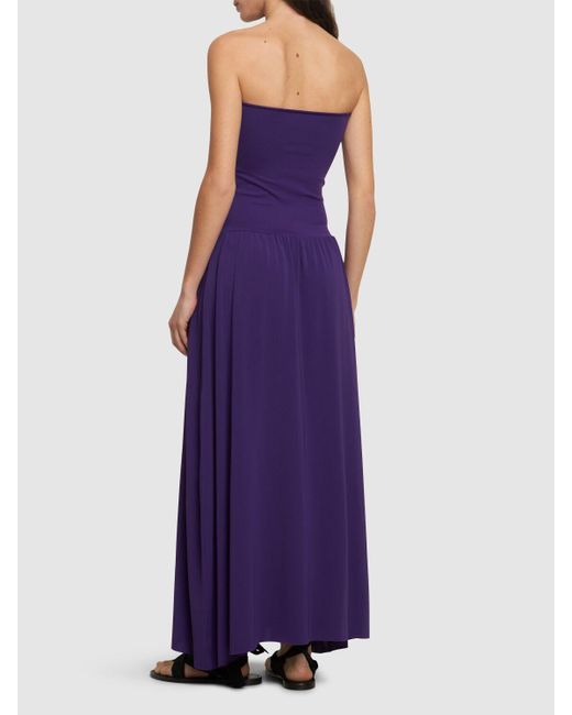 Eres Purple Oda Strapless Maxi Dress