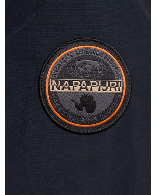 Napapijri Blue Rainforest Hooded Waterproof Jacket for men