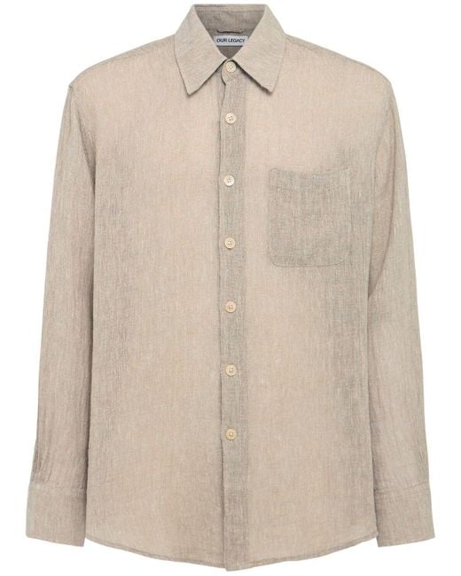Uomo Camicia Above di Our Legacy in Natural da Uomo