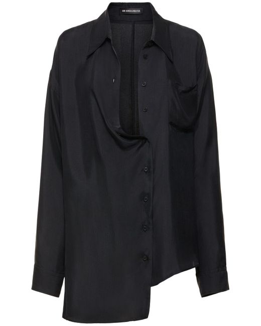 Camicia jula in twill di seta di Ann Demeulemeester in Black