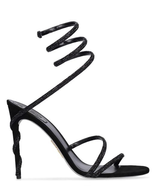 Rene Caovilla Black 105Mm Margot Satin & Crystal Sandals