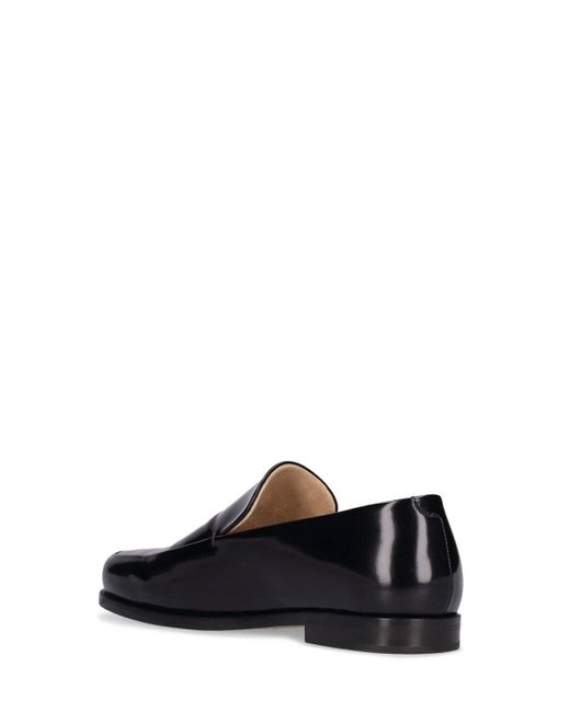 Khaite Black 20mm Alessio Leather Loafers