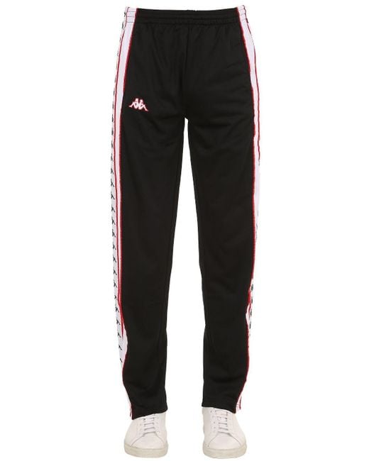 Kappa Track Pants Snap Button Side Bands in Black for Men | Australia