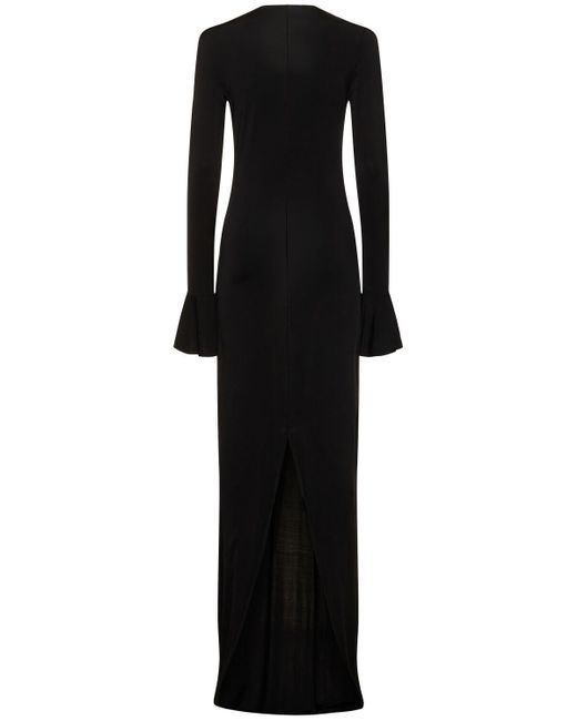 Vestido largo de jersey con aberturas Nina Ricci de color Black