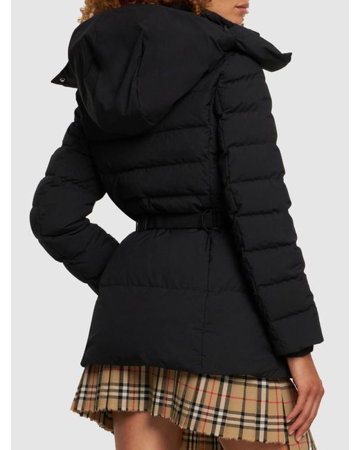 Burberry Black Burniston Belted Quilted Down Jacket