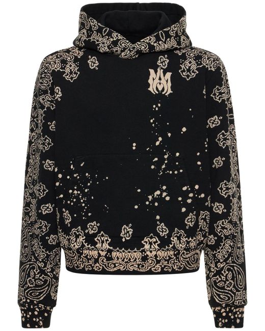 Amiri Logo Bleached Bandana Jersey Hoodie in Black for Men Lyst
