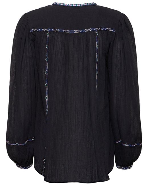Isabel Marant Black Silekia Self-tie Cotton Shirt