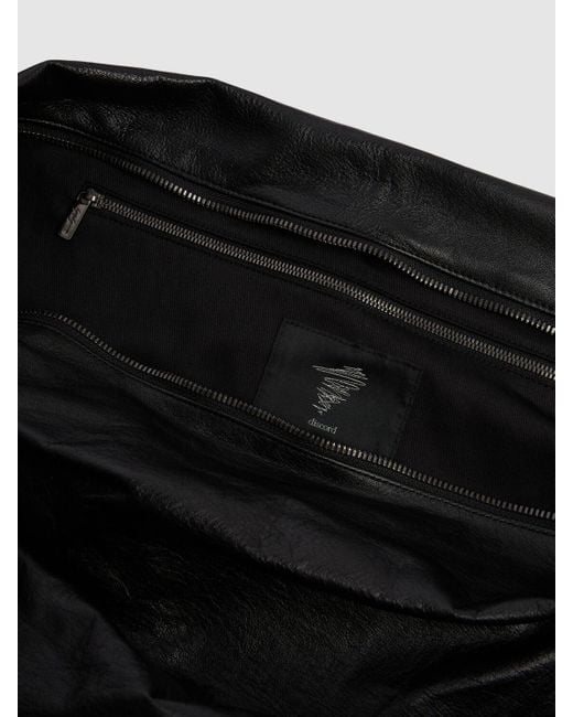 Yohji Yamamoto Black Puff Medium Leather Crossbody Bag for men