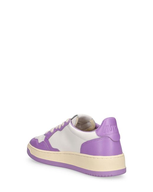 Autry Medalist レザースニーカー Purple