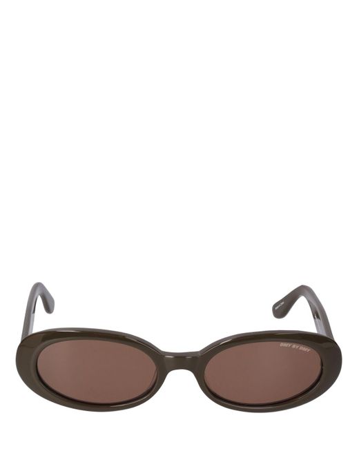 DMY BY DMY Brown Valentina Oval Acetate Sunglasses