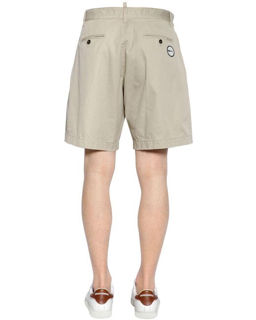 DSquared² Cotton Twill Chino Shorts W/ Patches for Men - Save 28% - Lyst