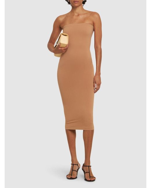 Wolford Natural Fatal Shaping Strapless Midi Dress