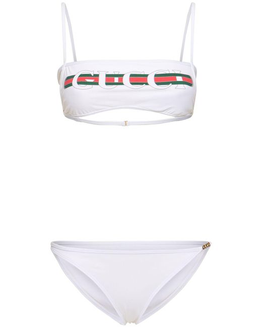Sparkling jersey bikini set di Gucci in White