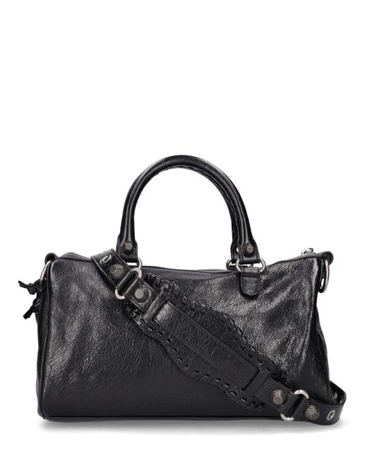 Medium le cagole leather duffle bag di Balenciaga in Black