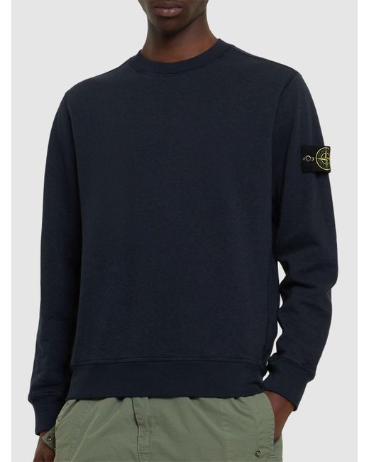 Stone Island Herren Crewneck Cotton Sweatshirt in Blue für Herren
