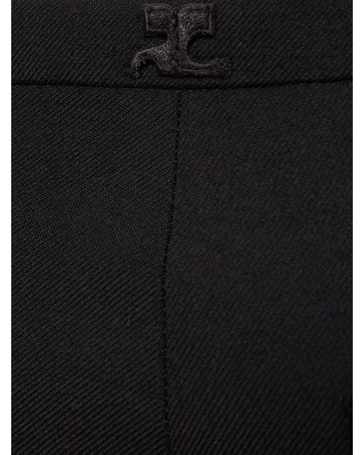 Pantalon bootcut en laine à lanières multiples Courreges en coloris Black