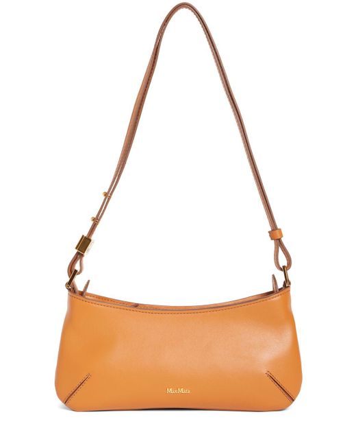 Max Mara Brown Daisy Leather Shoulder Bag