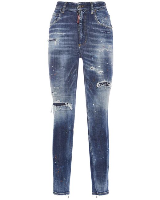 DSquared² Blue Skinny-jeans Mit Rissen "twiggy"