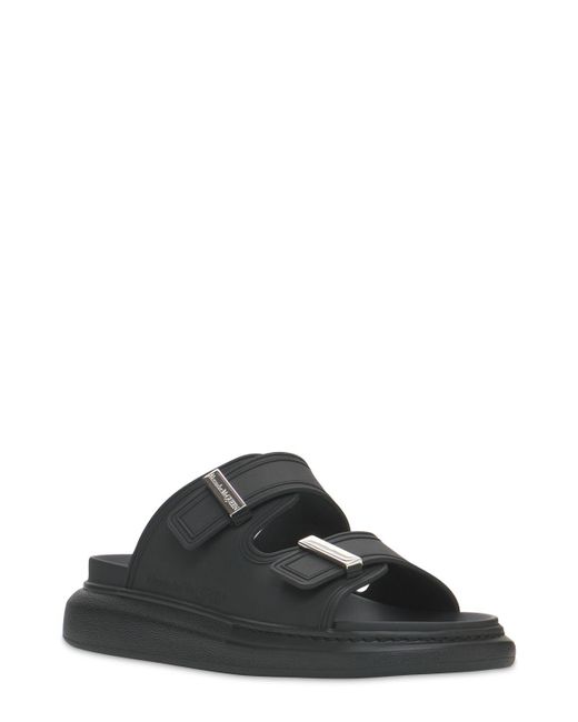 Alexander McQueen Black 50mm Rubber Slide Sandals