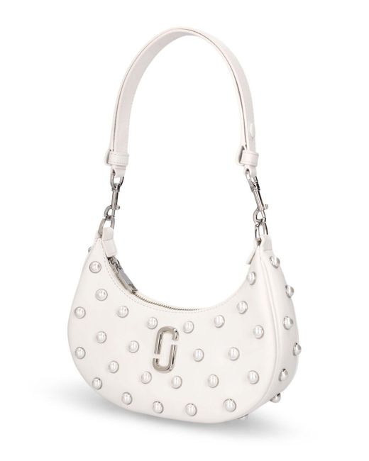Marc Jacobs White The Small Curve Leather Shoulder Bag