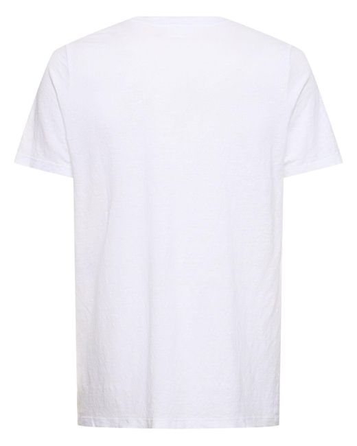 T-shirt en jersey de lin imprimé logo Isabel Marant pour homme en coloris White