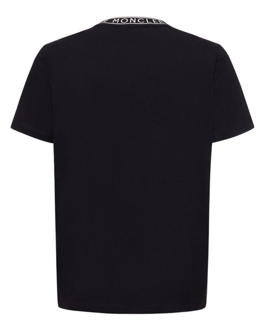 Moncler Black Logo Cotton Jersey T-Shirt for men