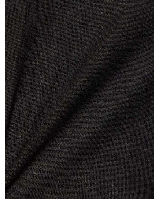 Polo keith in maglia di seta di Tagliatore in Black da Uomo