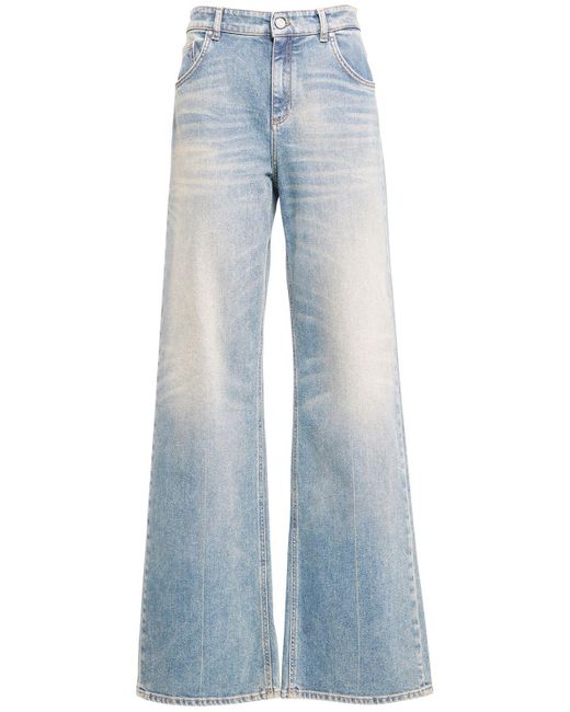 Blumarine Blue Denim Medium Waist Wide Leg Jeans