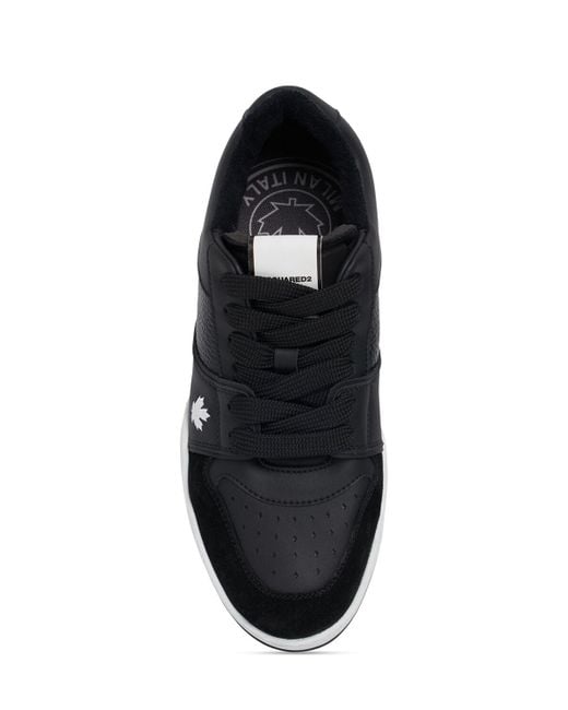 DSquared² Black Logo Leather Sneakers for men