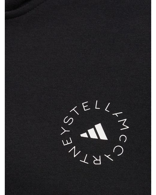 Felpa cropped con cappuccio di Adidas By Stella McCartney in Black
