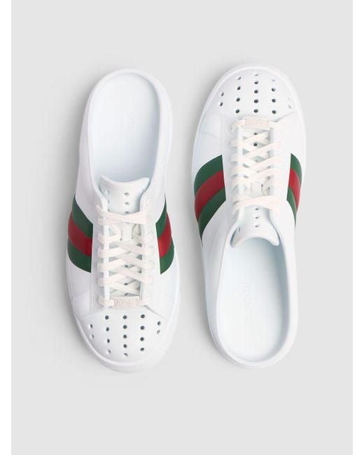 Gucci White Ace Sabot Rubber Mules for men