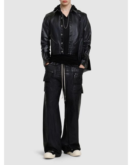Rick Owens Black Creatch Wide Cargo Pants for men