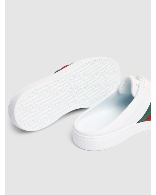 Gucci White 28mm Ace Rubber Mules