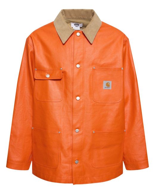Junya Watanabe Orange Carhartt Logo Cotton Blend Casual Jacket for men